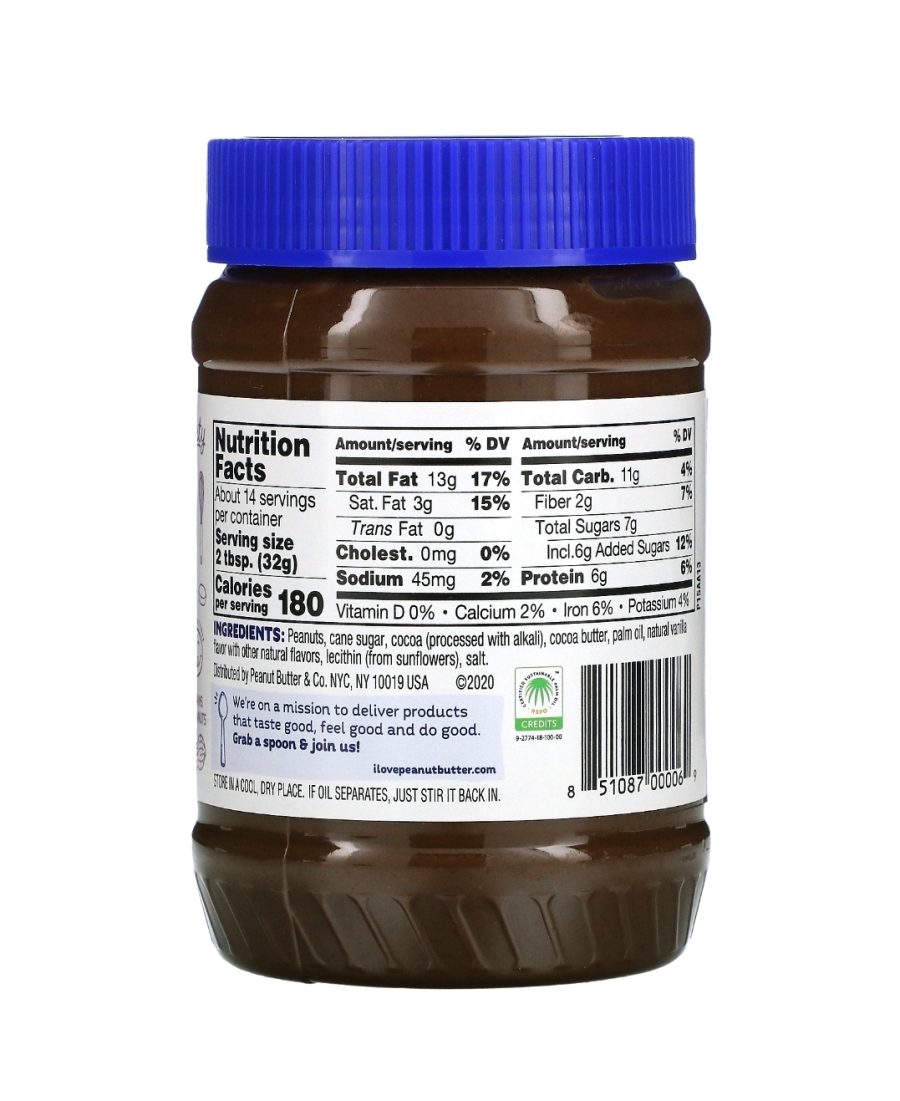 ⁦زبدة الفول السوداني بالشوكولاتة الداكنة Peanut Butter and Co. (454gm)⁩ - الصورة ⁦2⁩