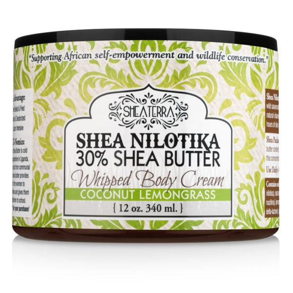 كريمة الجسم المخفوقة بزبدة الشيا نيلوتيكا 30% بجوز الهند و عشبة الليمون Shea Terra  (340ml)