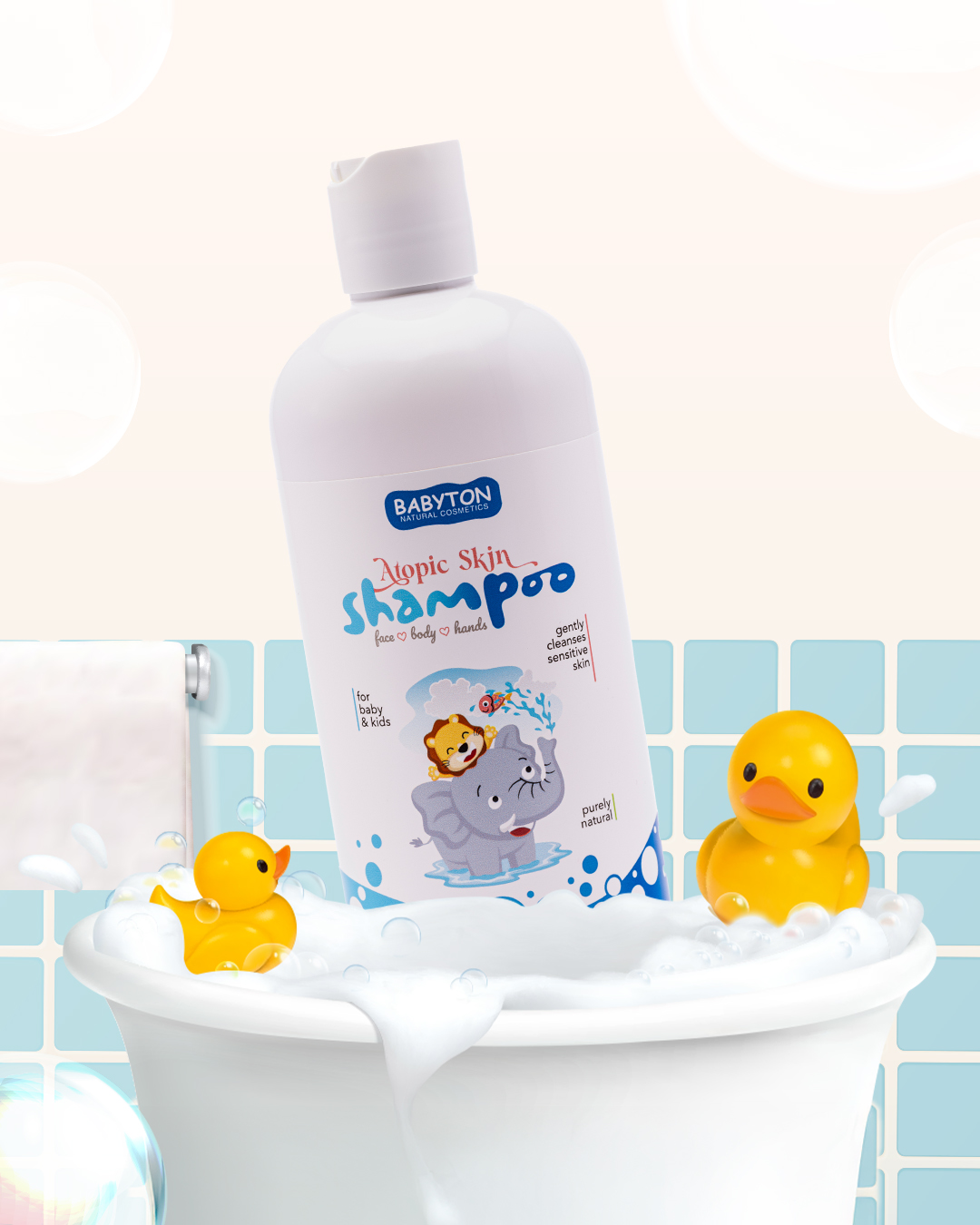 شامبو و غسول الأطفال للبشرة الحساسة Babyton (400ml)