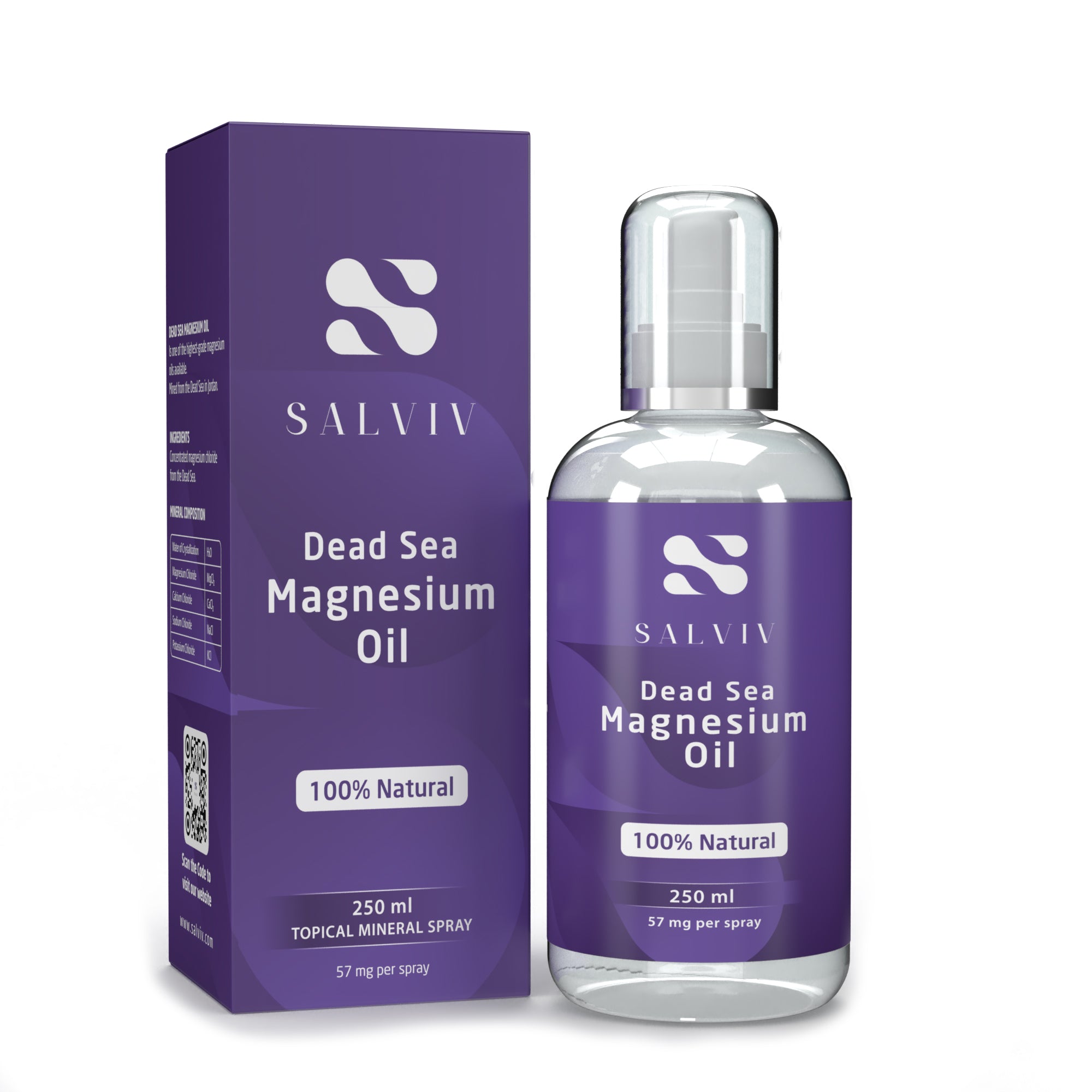 زيت المغنيسيوم المستخلص من البحر الميت Salviv (250ml)
